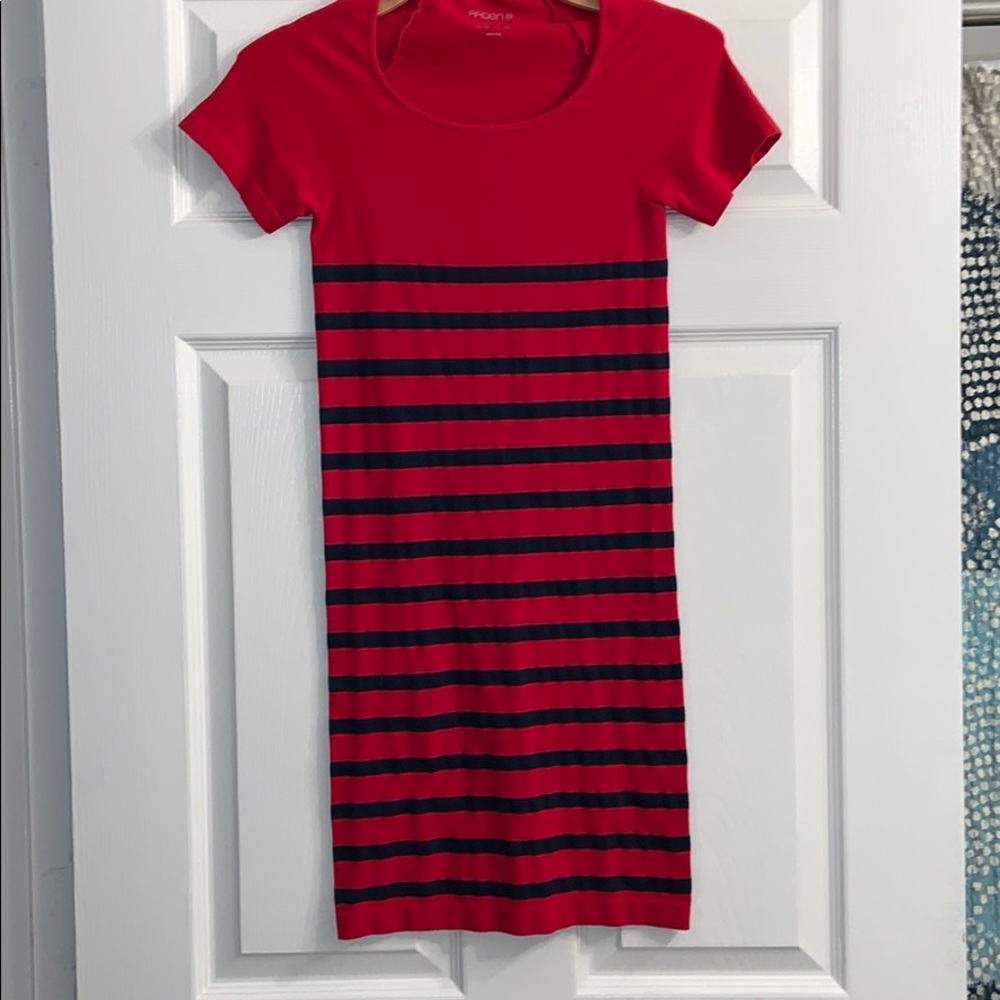 Arden B XS/S red dress with blue stripes